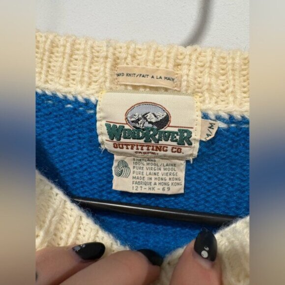 90s Wind River Mountain Climber Patterned Knitted Jumper - Picture 5 of 6